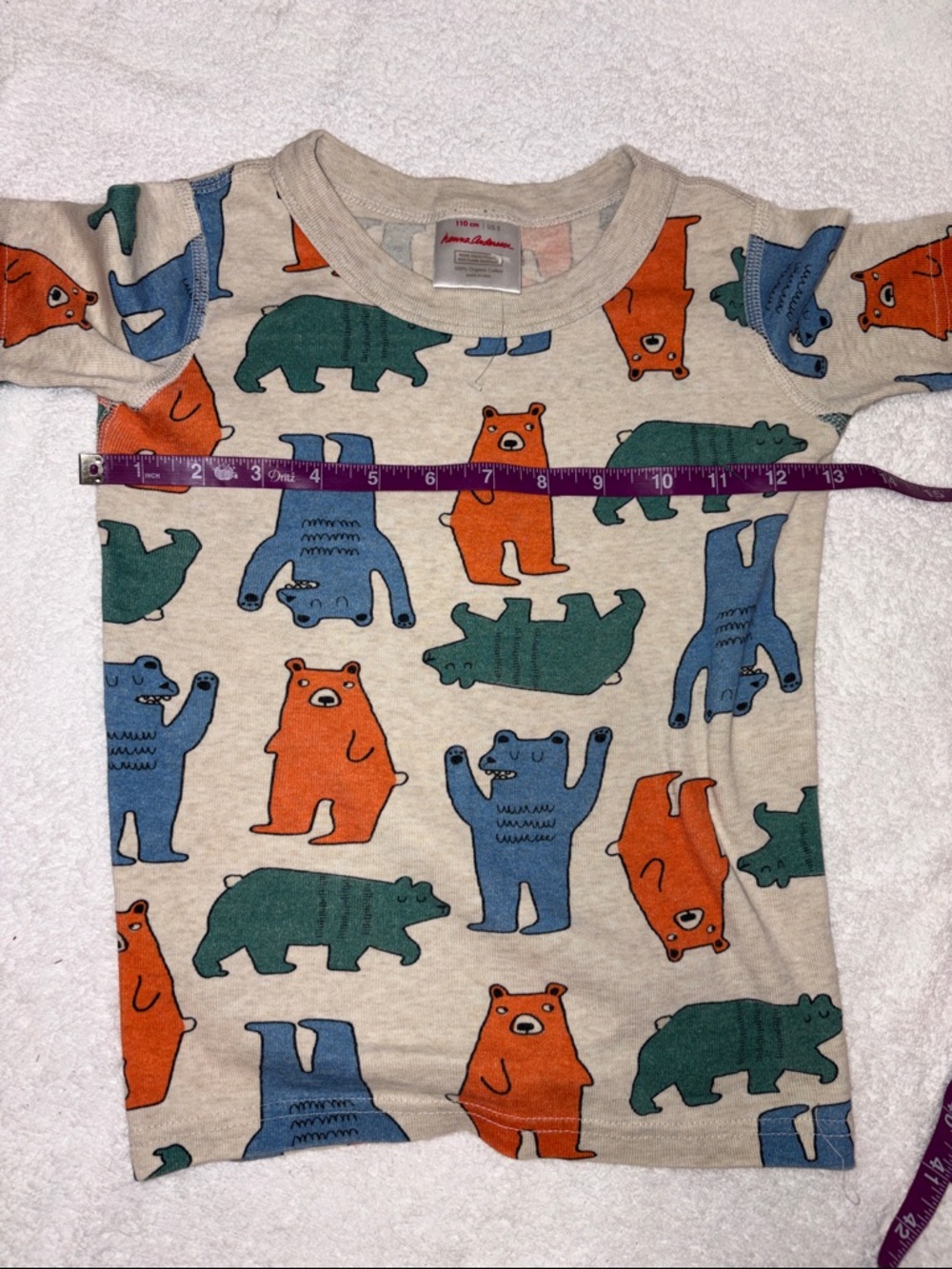 Hanna Andersson Kids summer Beige Bear Print Pajama Set organic 110 cm us 5 - Picture 3 of 8